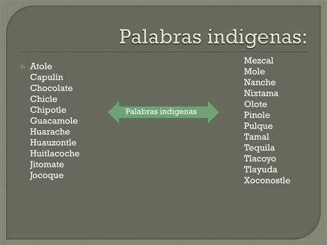 palabras de origen indigena